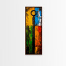 Vibrant Key Art, Colorful Modern Painting, Industrial Wall Decor, Rustic Home Accent, Unique Gift Idea, Framed Canvas Print