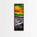 Vibrant, Sunset, Beach, Framed Canvas Print, Colorful Seascape, Tropical Wall Art, Sunset Painting, Living Room Decor, Ocean Art