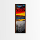 Vibrant, Sunset, Beach, Framed Canvas Print, Coastal Wall Art, Tropical Sunset, Living Room Decor, Bold Colorful Painting