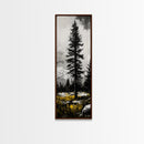 Lone Pine, Mountain View, Black and White, Canvas Print, Nature Wall Art, Rustic Home Decor, Cabin or Lodge Artwork
