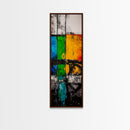 Abstract Geometry, Color Blocks, Industrial Design, Modern Minimalist, Framed Canvas Print, Contemporary Art, Living Room Wall Art