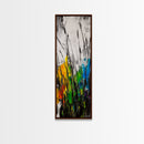 Wild Grasses, Abstract Landscape, Nature Inspired, Vibrant Color, Framed Canvas Print, Modern Boho Art, Bedroom Wall Decor