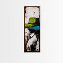 Woman in Hat, Fashion Wall Art, Black and White Portrait, Stylish Decor, Framed Canvas Print, Elegant Home Art, Minimalist Painting