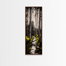 Forest Pathway, Black and White Nature Art, Autumn Trees Painting, Woodland Scene, Rustic Landscape, Living Room Wall Art, Canvas Print