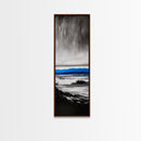 Stormy Waves, Dramatic Seascape, Black and White Art, Framed Canvas Print, Coastal Wall Art, Nautical Home Decor, Minimalist Seascape