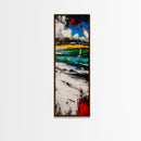 Sailboat Bay, Coastal Wall Art, Nautical Decor, Framed Canvas Print, Ocean Scene, Beach House Decor, Living Room Artwork