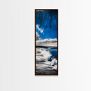 Tranquil Shore, Blue Ocean Art, Coastal Landscape, Framed Canvas Print, Beach House Decor, Minimalist Artwork, Living Room Art