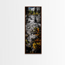 Flowing River Scene, Nature Photography, Tranquil Landscape Art, Framed Canvas Print, Cabin Wall Decor, Rustic Home Artwork, Autumn Theme