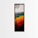 Vibrant Field Painting, Abstract Landscape Art, Bold Colorful Decor, Framed Canvas Print, Boho Wall Art, Living Room Statement Piece