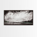 Abstract Waterfall Art, Black and White Canvas Print, Modern Wall Decor, Nature Inspired Artwork, Living Room Art, Minimalist Painting