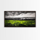 Green, Landscape, Nature, Canvas Print, Rolling Fields Wall Art, Scenic Countryside Painting, Modern Rustic Home Decor, Large Wall Art