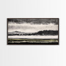 Misty Mountains, Black and White Art, Foggy Landscape, Canvas Print, Nature Wall Art, Minimalist Artwork, Bedroom Wall Decor
