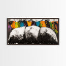Abstract Mountains, Bold Color Landscape, Modern Art, Vibrant Nature Scene, Expressionist Painting, Living Room Decor, Framed Canvas Print