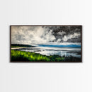 Stormy Ocean, Dramatic Sky, Coastal Print, Seascape Painting, Living Room Art, Moody Landscape, Large Framed Canvas Print, Nautical Art