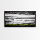 Stormy Coast, Ocean Waves, Black and White Seascape, Coastal Home Decor, Nautical Art, Living Room Wall Art, Canvas Print