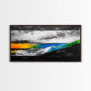 Abstract Seascape, Vibrant Waves, Modern Ocean Art, Coastal Home Decor, Colorful Beach Painting, Large Statement Art, Framed Canvas Print