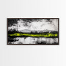 Mountain Reflection, Black and White Art, Minimalist Nature Print, Rustic Home Decor, Modern Landscape Painting, Canvas Print
