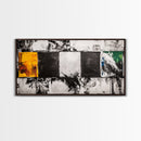Abstract Blocks, Modern Geometric Art, Black and White Canvas Print, Colorful Wall Decor, Living Room Art, Framed Canvas Print