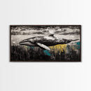Whale Art, Ocean Life Decor, Nautical Canvas Print, Marine Wildlife Art, Black and White Art, Coastal Home Decor, Living Room Wall Art