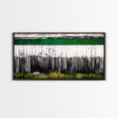 Rustic Fence, Green Landscape, Modern Country Art, Black and White with Color, Nature Inspired, Farmhouse Decor, Serene View, Canvas Print
