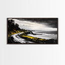 Stormy Beach, Ocean Mist, Coastal Serenity, Canvas Print, Moody Seascape Art, Contemporary Wall Art, Living Room Decor, Nautical Theme