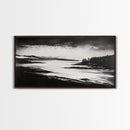 Serene Waters, Mountain Lake, Foggy Landscape, Canvas Print, Black and White Art, Minimalist Home Decor, Rustic Cabin Wall Art, Office Art
