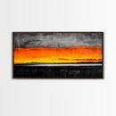 Sunset Glow, Dramatic Sky, Scenic Landscape, Bold Colors, Rustic Nature, Framed Canvas Print, Fall Decor, Living Room Wall Art