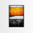 Sunset Sailboat, Nautical Art, Coastal Wall Decor, Warm Color Palette, Abstract Seascape, Modern Ocean Art, Vibrant Painting, Canvas Print