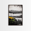 Mountain Sunset, Bold Colors, Abstract Landscape, Framed Canvas Print, Fall Wall Art, Rustic Home Decor, Large Wall Painting