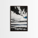 Ocean Serenity, Coastal Wall Art, Minimalist Seascape, Beach House Decor, Monochrome Landscape, Tranquil View, Canvas Print