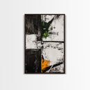 Greenery Abstract Painting, Textured Black White Art, Canvas Print, Minimalist Wall Art, Living Room Decor, Modern Home Accent