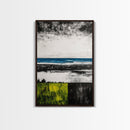 Ocean Horizon, Modern Seascape, Coastal Wall Art, Blue Waters, Black and White Art, Framed Canvas Print, Living Room Decor, Minimalist Art