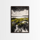 Dune Grass, Coastal Landscape Wall Art, Beach House Decor, Serene Nature Print, Rustic Seaside Art, Framed Canvas Print