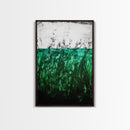 Abstract Grassland, Green Nature Art, Minimalist Botanical Wall Decor, Earthy Modern Print, Framed Canvas Print, Living Room Wall Art