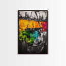 Abstract Swing, Colorful Expressionist Art, Rustic Farmhouse Decor, Unique Framed Canvas Print, Boho Living Room Art, Nature Wall Art