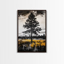 Lone Tree, Rustic Wall Art, Black and White Decor, Canvas Print, Nature Landscape, Country Home Art, Minimalist Design, Bedroom Art