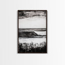 Black White Waves, Ocean Wall Art, Minimalist Coastal, Framed Canvas Print, Beach House Decor, Monochrome Seascape, Surfer Gift