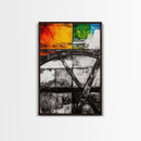 Industrial Abstract, Modern Wall Art, Bold Textured Painting, Framed Canvas Print, Contemporary Office Decor, Unique Statement Piece