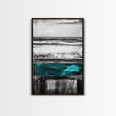 Ocean Waves, Modern Coastal Art, Textured Beach Scene, Nautical Wall Decor, Relaxing Living Room Art, Framed Canvas Print
