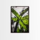 Green Abstract, Bold Modern Art, Vibrant Minimalist Design, Contemporary Statement Piece, Office Wall Decor, Framed Canvas Print
