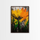Sunflower Bloom, Fall Wall Art, Framed Canvas Print, Yellow Floral Art, Rustic Farmhouse Decor, Boho Kitchen Art, Country Home