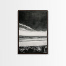Dark Sky, Ocean Storm, Dramatic Seascape, Canvas Print, Moody Wall Art, Modern Coastal Decor, Nautical Painting, Living Room Art