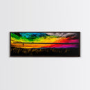 Fishing at Sunset, Rustic Cabin Decor, Lake House Art, Canvas Print, Outdoor Enthusiast Gift, Nature Lover, Vibrant Sky Painting