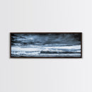 Blue Ocean, Stormy Waves, Mountain Seascape, Canvas Print, Coastal Wall Art, Nautical Home Decor, Living Room Art, Large Modern Print