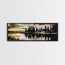 Lake House Painting, Reflection Water Art, Cabin Retreat Wall Decor, Tranquil Nature Print, Mountain Sunset, Canvas Print