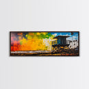 Lifeguard Tower, Coastal Beach Art, Sunset Painting, Vibrant Wall Art, Framed Canvas Print, Large Wall Art, Living Room Decor, Modern Art