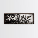 Monochrome Floral, Black and White Flowers, Botanical Wall Art, Minimalist Decor, Framed Canvas Print, Bedroom Art, Modern Aesthetic, Elegant Art