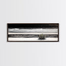 Black and White Seascape, Coastal Wall Art, Minimalist Ocean Art, Modern Beach Decor, Framed Canvas Print, Bedroom Art, Monochrome Landscape