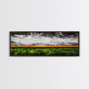 Dramatic Sky, Stormy Landscape, Sunset Over Fields, Modern Nature Art, Framed Canvas Print, Living Room Decor, Abstract Art, Moody Wall Art