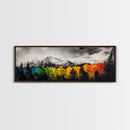 Autumn Colors, Vibrant Mountain Art, Seasonal Landscape, Framed Canvas Print, Nature Wall Art, Cabin Decor, Large Print